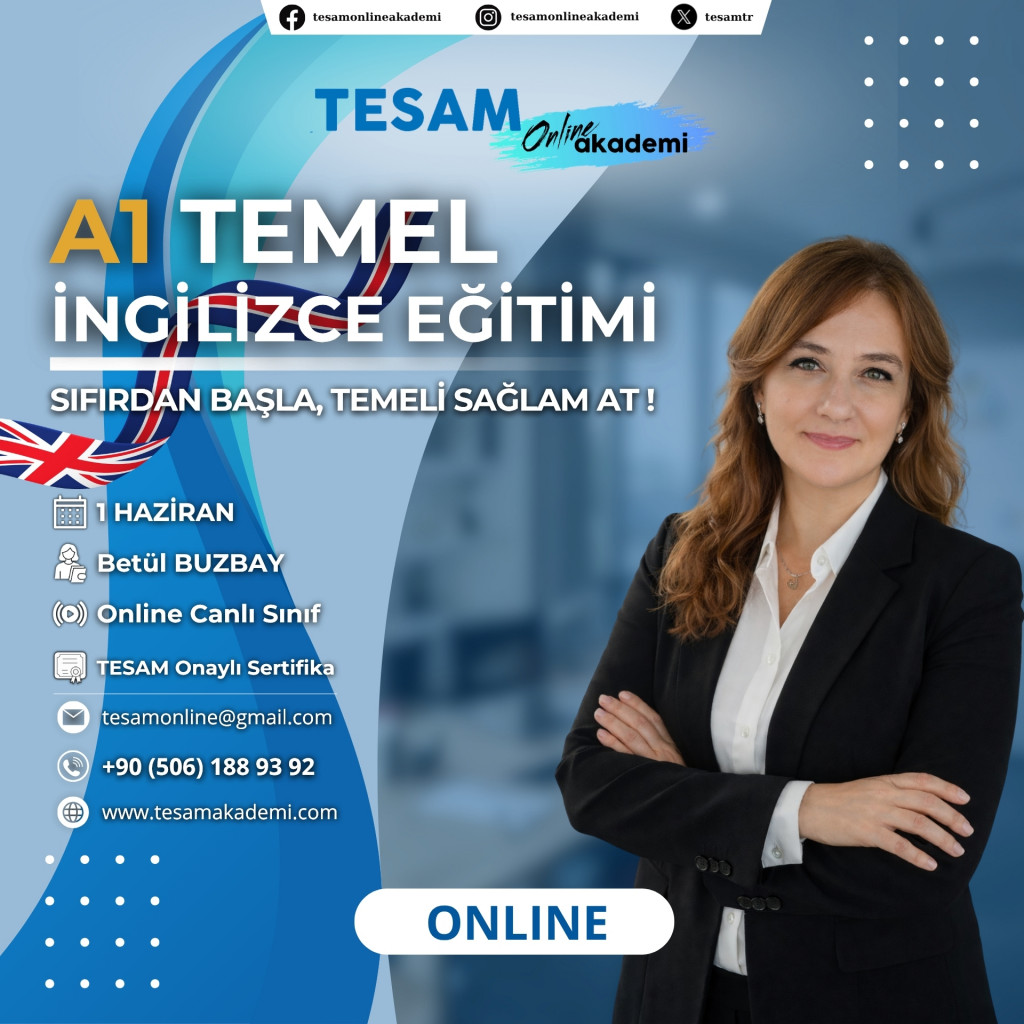 A1 Seviye Temel İngilizce Kursu (Online Canlı Sınıf) A1 Seviye Temel İngilizce Kursu (Online Canlı Sınıf)