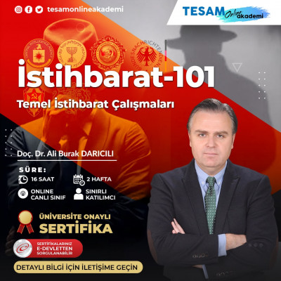 İSTİHBARAT-101 ( Temel İstihbarat Çalışmaları Eğitimi)- ÜNİVERSİTE ONAYLI SERTİFİKA